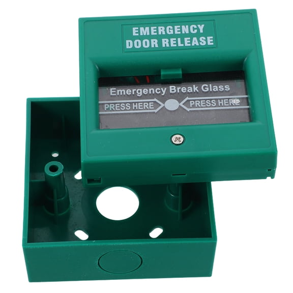 FRCOLOR Exit Release Alarm Button Fire Exit Break Glass Wired Emergency Alarm Button Break Glass Security Button for Emergency Systems