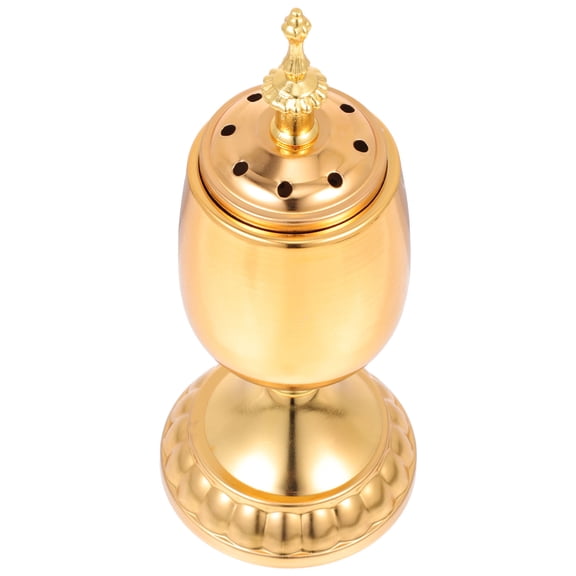 FRCOLOR  Exquisite Iron Craft Censer Matches Household Incense Burner Frankincense Golden