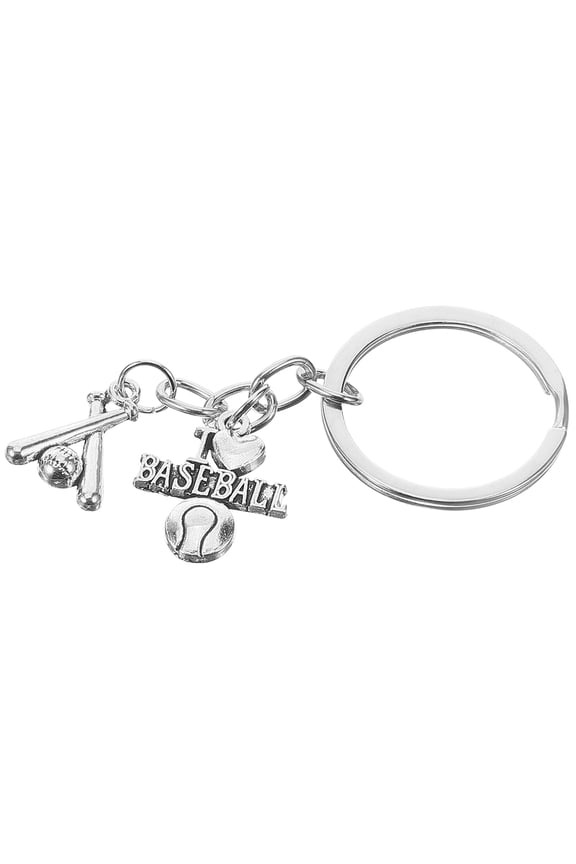 Zinc Alloy Baseball Bat Shape Keychain Pendant For Bag Decorations 1Set 3.15X1.18X0.08In