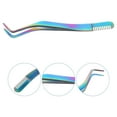 thumbnail image 1 of FRCOLOR Eyelash Tweezer Applicator Tool Stainless Steel Eyelash Extension Tweezer Comb 2 in 1 Lash Tweezer, 1 of 8