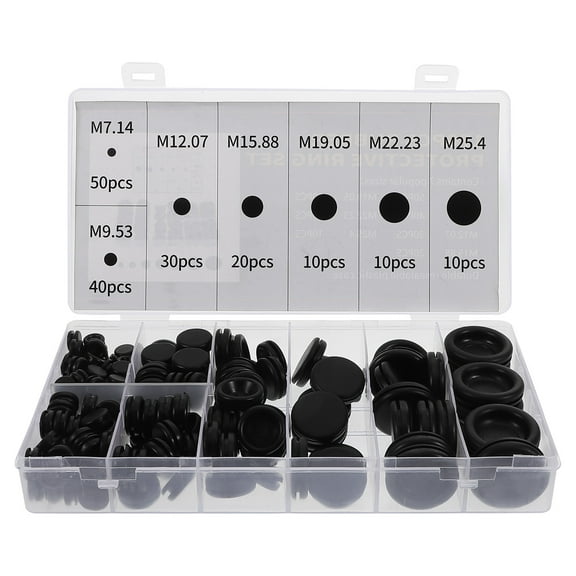 FRCOLOR FRCOLOR 170PCS Rubber Grommets for Wire Routing Electrical Cable Management in Box for Automotive and Electrical Use