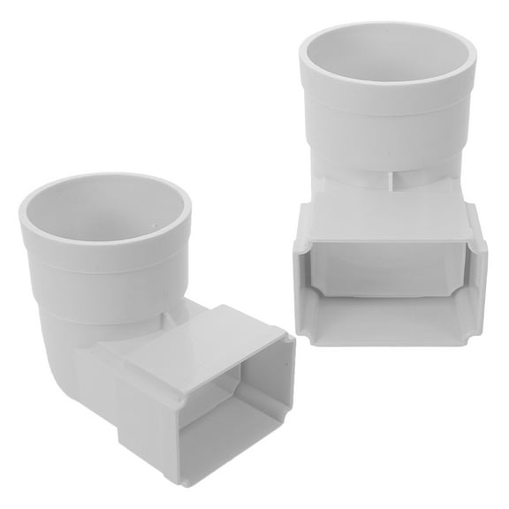 FRCOLOR FRCOLOR 2pcs Gutter Elbow Extension for Rainwater Downspout Plastic Connector Drainage