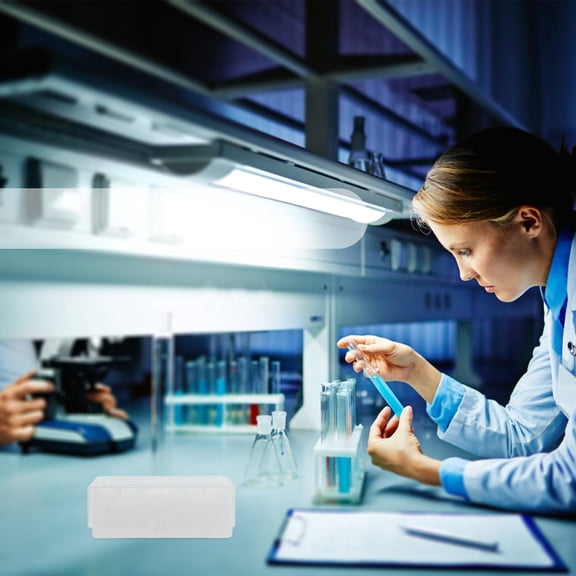 FRCOLOR FRCOLOR 50 Grids Cryogenic Boxes Large Storage Box with Lid Transparent Polycarbonate Freezer Boxes for 1.8ml 2.0ml Tubes and Vials