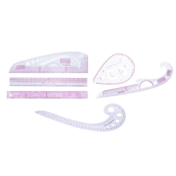 LABSERRON Ruler Good Flexibility For Sewing Tools Clothing Design 6 Pieces 11.8x3.9x0.04In