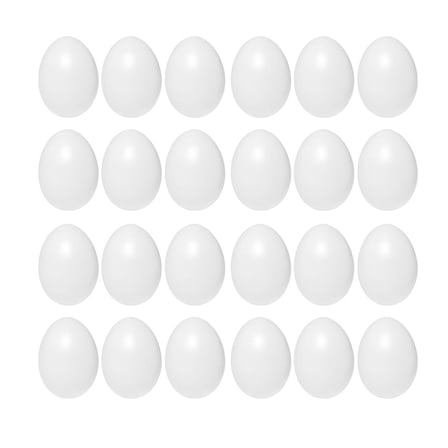 WRISTBIQUE Realistic Eggs Plastic Artificial Eggs White 60Pcs