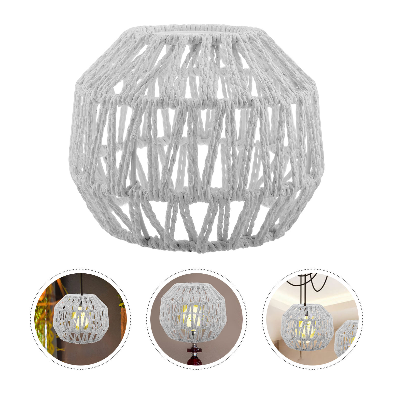 FRCOLOR Farmhouse Paper Rope Lamp Shades For Small Table Lamps Light ...