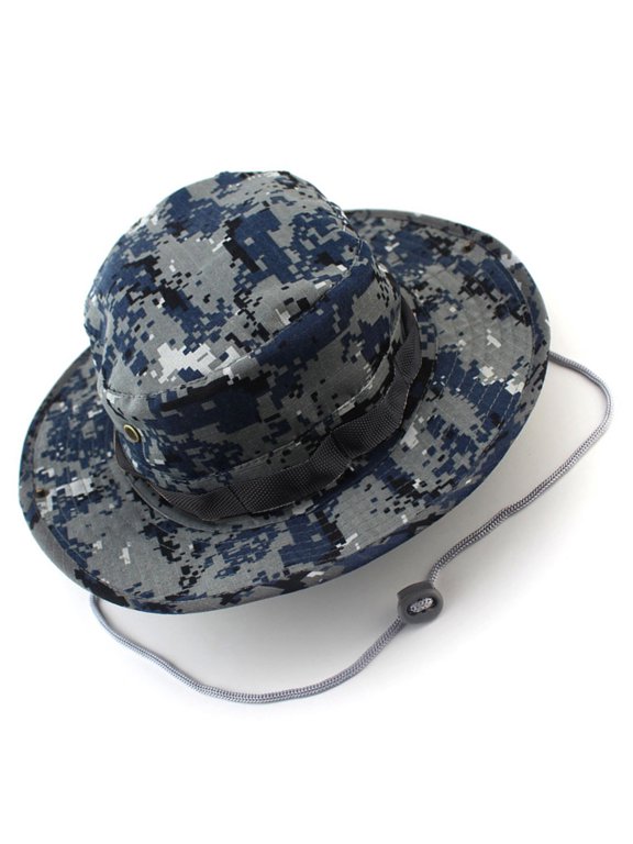 Outdoor Camo Boonie Hat, Multi-Color, Durable Cotton Polyester, Wide Brim, Unisex, Ventilated