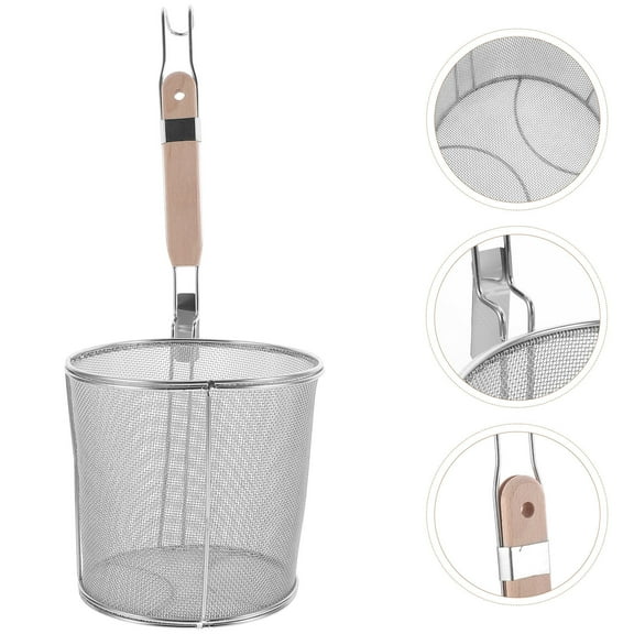 FRCOLOR  Filter Filtering Ladle Stainless Steel Colander Deep Basket Strainer
