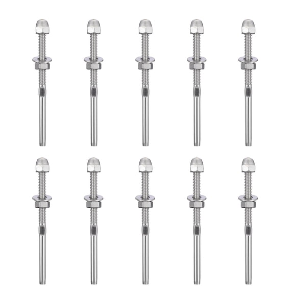 FRCOLOR Fitting 10pcs Stainless Steel Handrail Railing Cable Tensioner Cable Systems Parts Kit,4.13"X0.39"X0.2"