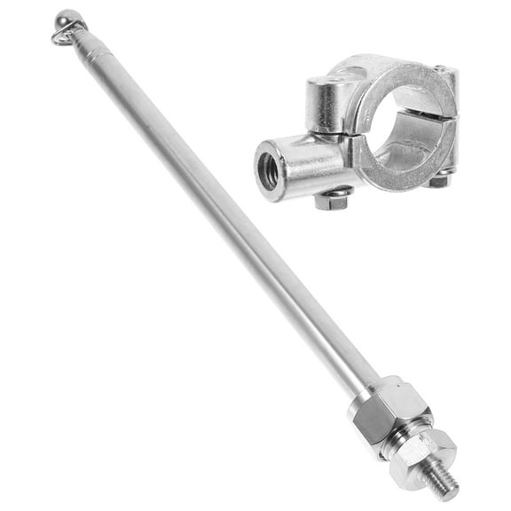 FRCOLOR Motorcycle Flagpole Mount Kit Silver Steel 1 Pair