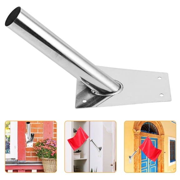 FRCOLOR Flag Pole Holder Flagpole Mount Bracket Car Phone Holders for outside Silver