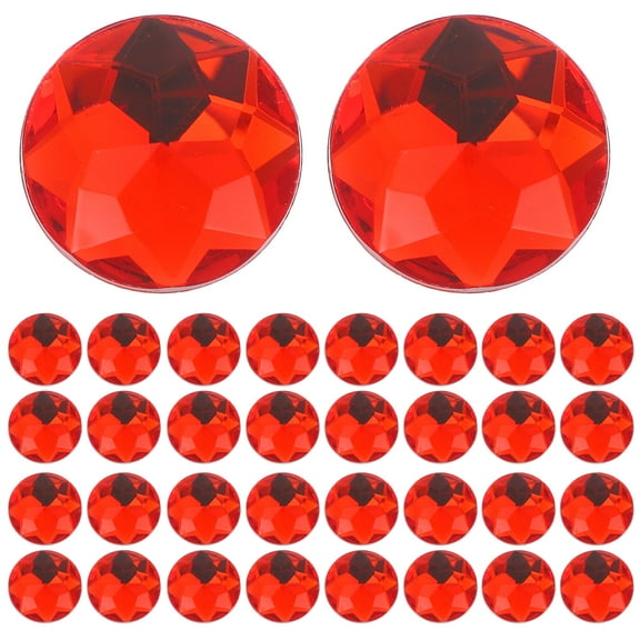 WASHWEPE Fake Crystals Red 100Pcs 0.98X0.98X0.20in