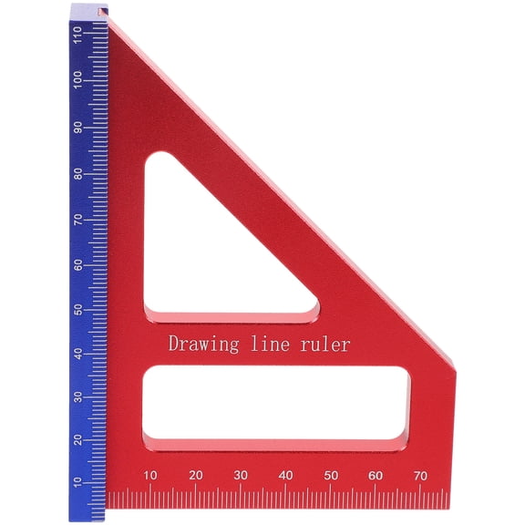 WASHWEPE Scribing Ruler Aluminum Alloy Blue Carpenter Tool 1Pack