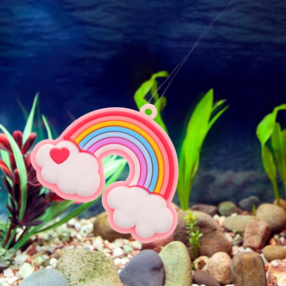 FRCOLOR Floating Fish Tank Decorations Cartoon Figurines Flexible Glue 3Pcs for Playing
