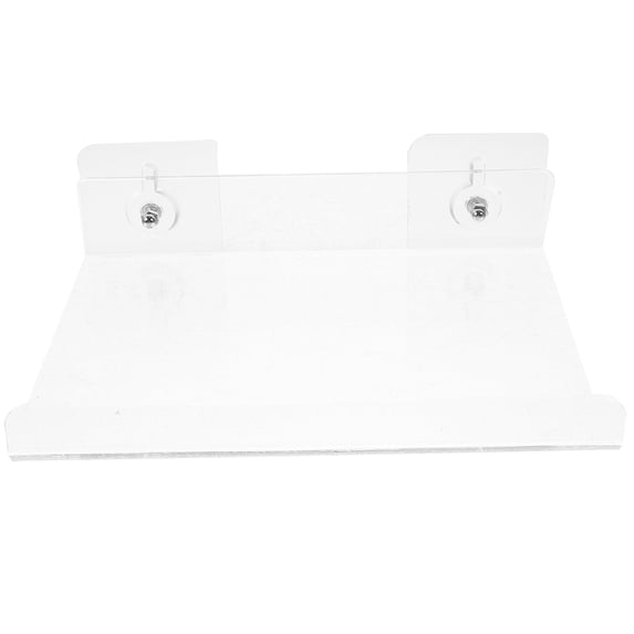 WASHWEPE Bathroom Storage Rack Acrylic Floating Shelf Transparent 1 Set 7.9x5.9x0.8in