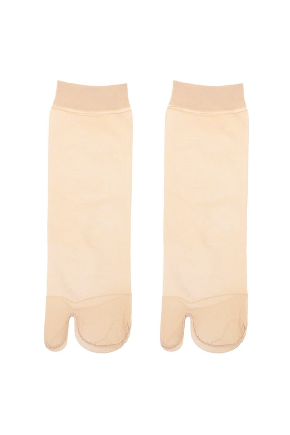 Flop Socks Beige Nylon 10 Pairs Simple Style Toe Cover Socks for Summer
