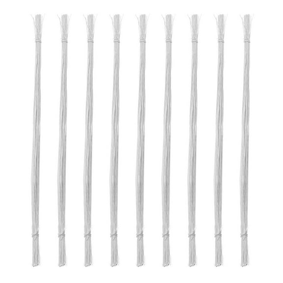 PAMINGONO DIY Paper Wrapped Iron Wire White Florists Flower Stem Wire 100Pcs 16In Long