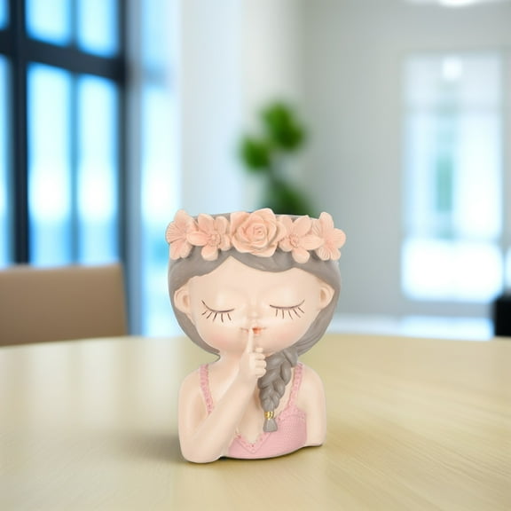 FRCOLOR Women Bust Flower Pot Creative Design Pink Ceramic 1Pcs