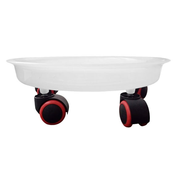 FRCOLOR Flowerpot Tray Pallet Pot Stand with Wheels Flower Potted Holder Rack Planter Trolley Casters Coaster White Size,9.84"X7.87"X5.51"