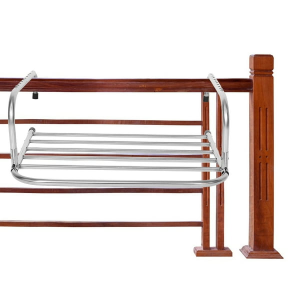 FRCOLOR Foldable Stainless Steel Drying Rack for Clothes Silver Easy Storage Adjustable Length 27.6 Inches