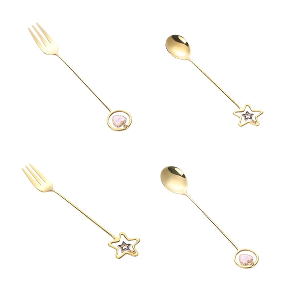 FRCOLOR Fork Tableware Lovers Christmas Tableware 15.5X2.8X0.5CM Golden