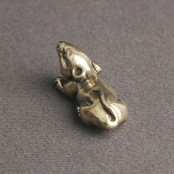 FRCOLOR Fortune Brass Mouse Statue Rat Sculpture Statue Chinese Rat Sculpture Collection Figurine