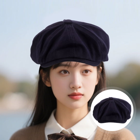 TAILTOSS Cotton Beret Hat with Plaid Bow for Fashionable and Stylish Women's Headwear