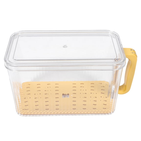 WASHWEPE Loaf Bread Storage Container Bread Box Yellow Plastic 1Set 10.0x6.3in