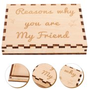 PAMINGONO Wooden Box Light Yellow Decorative Wrapping for Friends
