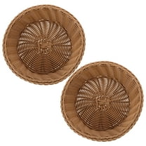 FRCOLOR 2Pcs Round Plastic Baskets for Kitchen Countertop and Pantry Fruit Vegetable Storage Bin