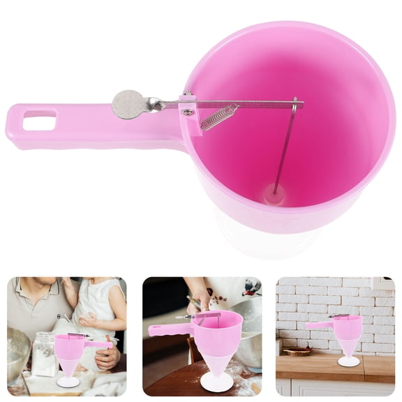 KAKOWELY Funnel for Kitchen Pink Reusable Plastic Baking Lovers Cooking 1Pcs 9.82X8.25X5.11in