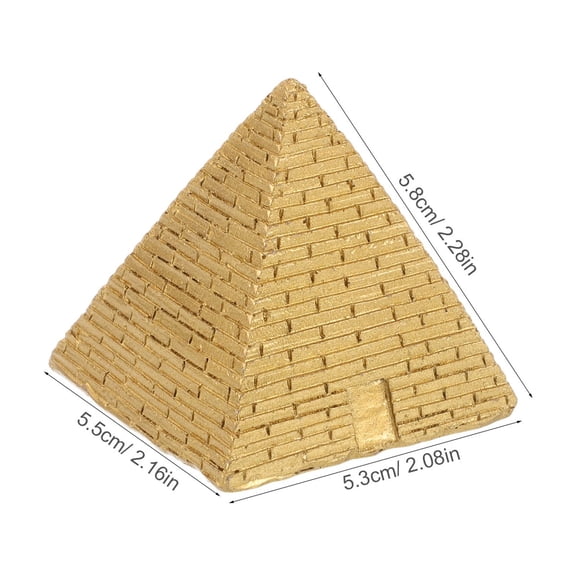 FRCOLOR Miniature Egyptian Pyramid Decor 1 Set Resin Craft for Home and Office Unique Gift for History Lovers Bookshelf Pyramid Decor