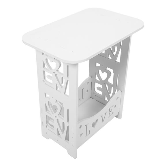 FRCOLOR  Furniture for Small Spaces Narrow Side Table Nightstands Round End White
