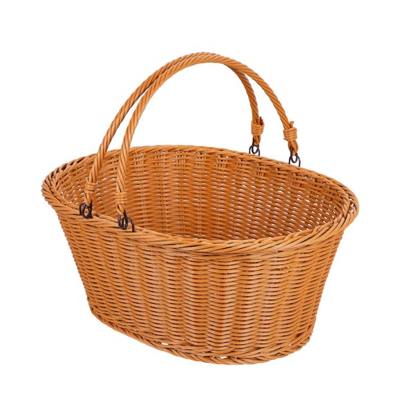 FRCOLOR Rattan Garden Basket for Harvesting Vegetables, Fruits, and Storage - Shopping and Outdoor Carrying Tote