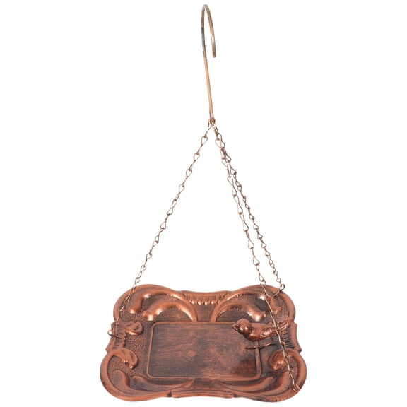 FRCOLOR Dark Brown Metal Bird Feeder for Home Use Easy to Clean Iron Material 7 Inch