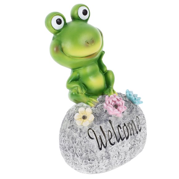 FRCOLOR Garden Ornaments Outdoor Frog House for Solar Decorative Light