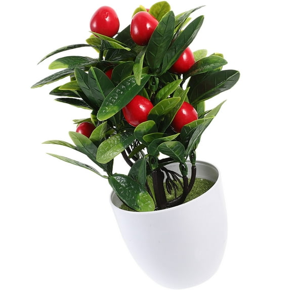 FRCOLOR  Garden Small Fake Plant Vibrant Decor Artificial Fruit Tree Office