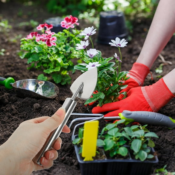 FRCOLOR  Gardening Hand Shovel Soil Digging Tool Digger Plant Outdoor Silver