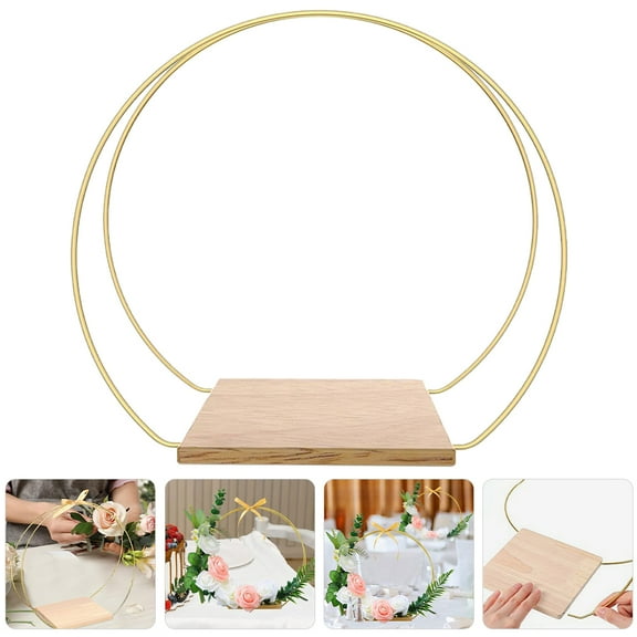 KAKOWELY Ring Shape Decorations Metal Wreath Rings Gold 1Pcs