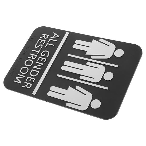 FRCOLOR Gender Neutral Bathroom Sign With For Home Office Or Restaurant Easy To Install And Modern Metal Finish