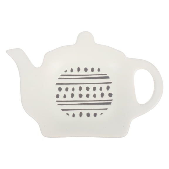 TAILTOSS Ceramic Tea Bag Holder Tray in Beige - Teabag Rest Dish for Kitchen and Tea Time, 1 Set
