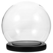 FRCOLOR Glass Dome Eternal Flower Glass Cover Preserved Flower Cover with Base Glass Case for Display