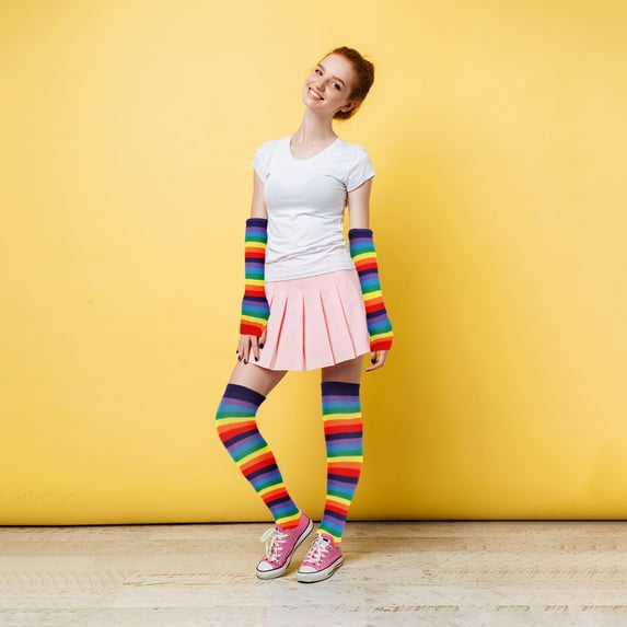 FRCOLOR  Glove for Women Decoration Colorful Arm Warmers Stockings Child