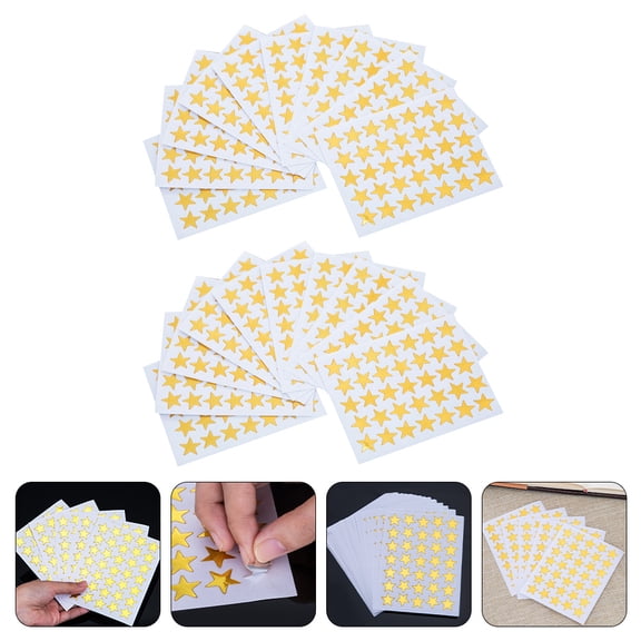 FRCOLOR Gold Star Stickers Kindergarten Reward Incentive Preschool Student Child