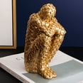 thumbnail image 1 of FRCOLOR Golden Abstract Sculpture Home Decor Modern Figurines for Desk and Table Decorations Synthetic Resin 11.8 Inches, 1 of 8