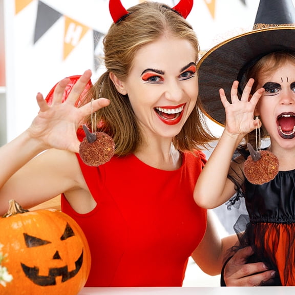 FRCOLOR Golden Glitter Foam Pumpkins for Decoration Lifelike Design with Sparkling Coating Easy to Hang 12pcs Mini Pumpkins