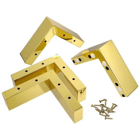 FRCOLOR Golden Iron Furniture Risers for Home Heavy Duty Bed Risers with 1 Set for Stability and Floor Protection