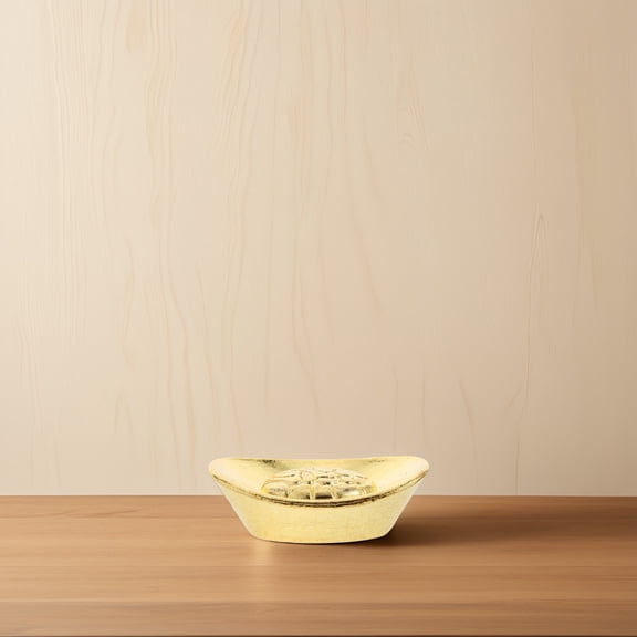 FRCOLOR Golden Miniature Ingot Figurine for Home Office Decor Prosperity Symbol Alloy Material Portable Size 100 Pieces