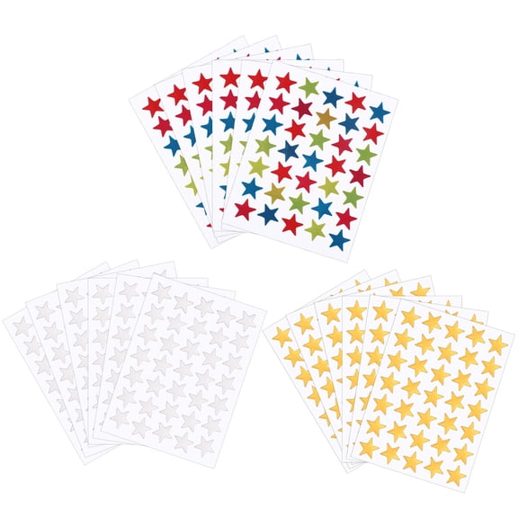 FRCOLOR Golden Star Stickers for Kids with Self Adhesive No Residues Great for Crafts and Rewards 30 Pcs