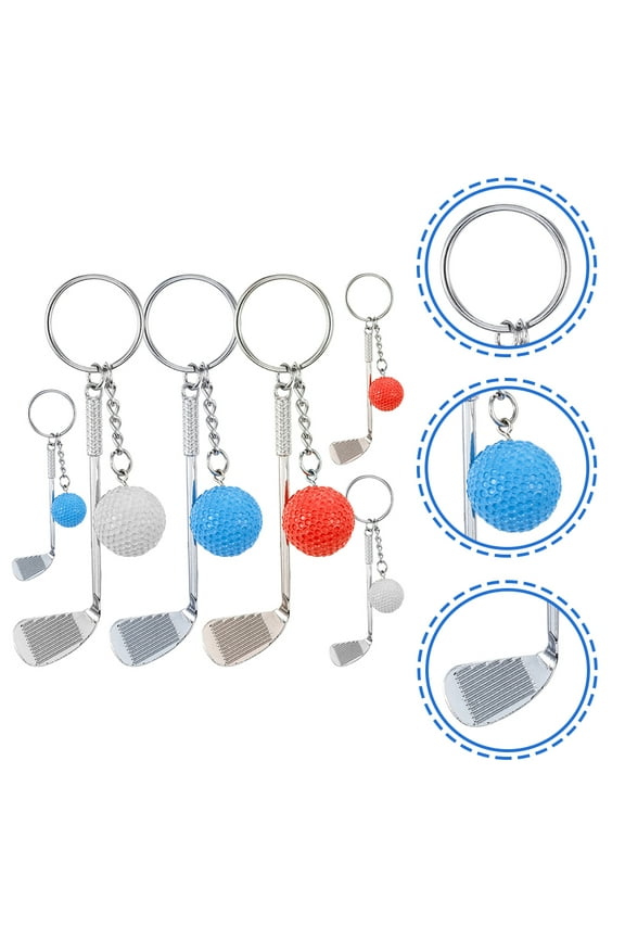 Golf Ball Keychain with Ring for Backpack Charms Party Favors Decorative Use Assorted Color